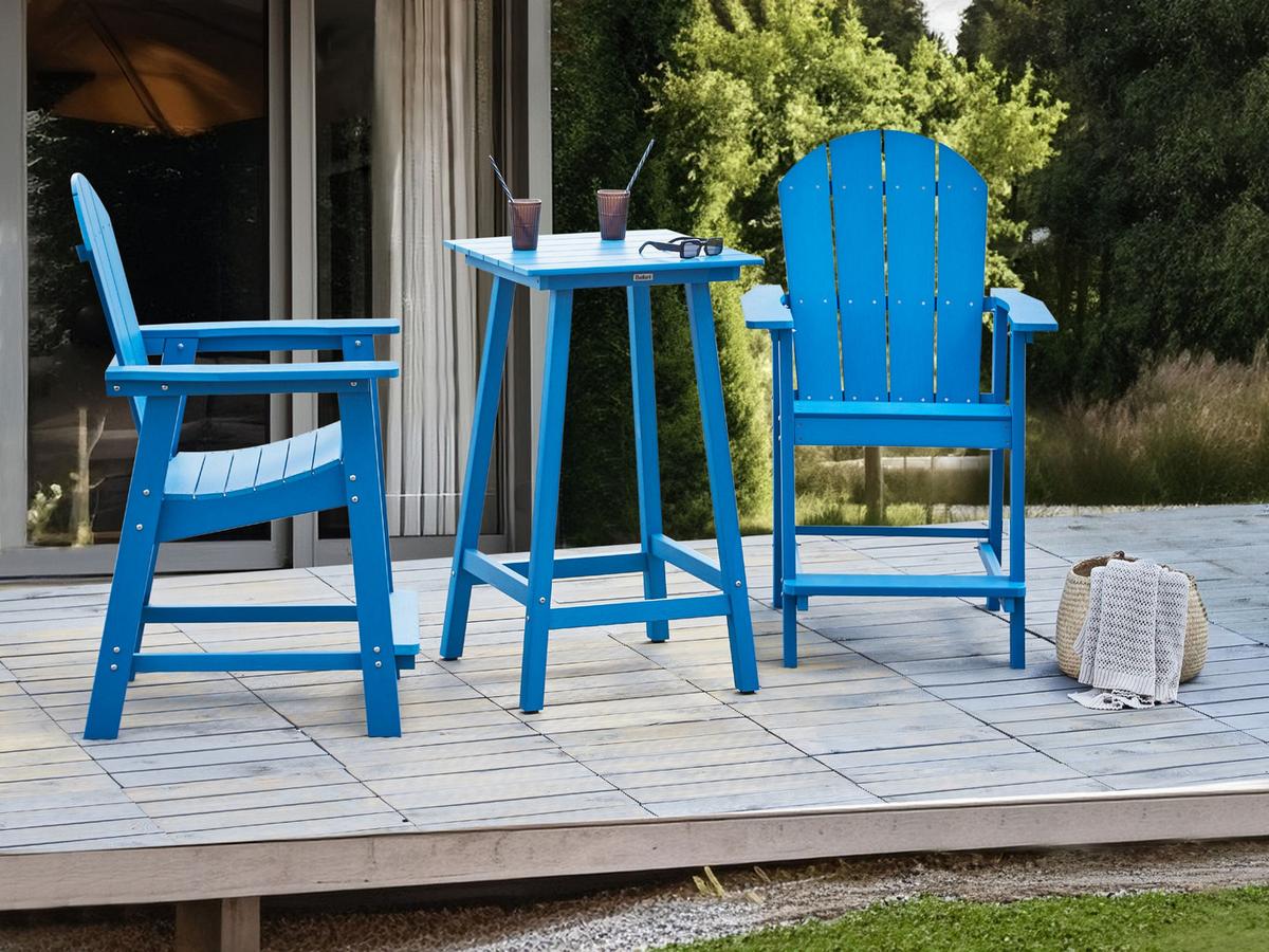BARTISCH Blau Adirondack - Blau, Kunststoff (60/59/103cm) - Beliani