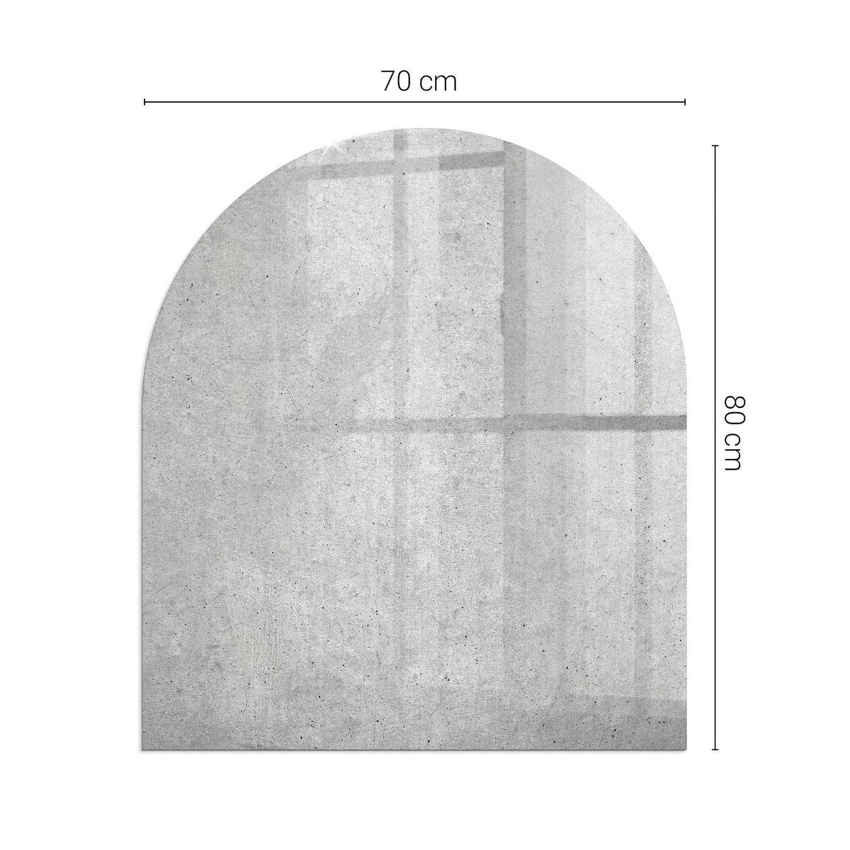 GLASPLATTE für Kamin 80x70 cm - Grau, Glas (80/70/0.4cm) - TULUP