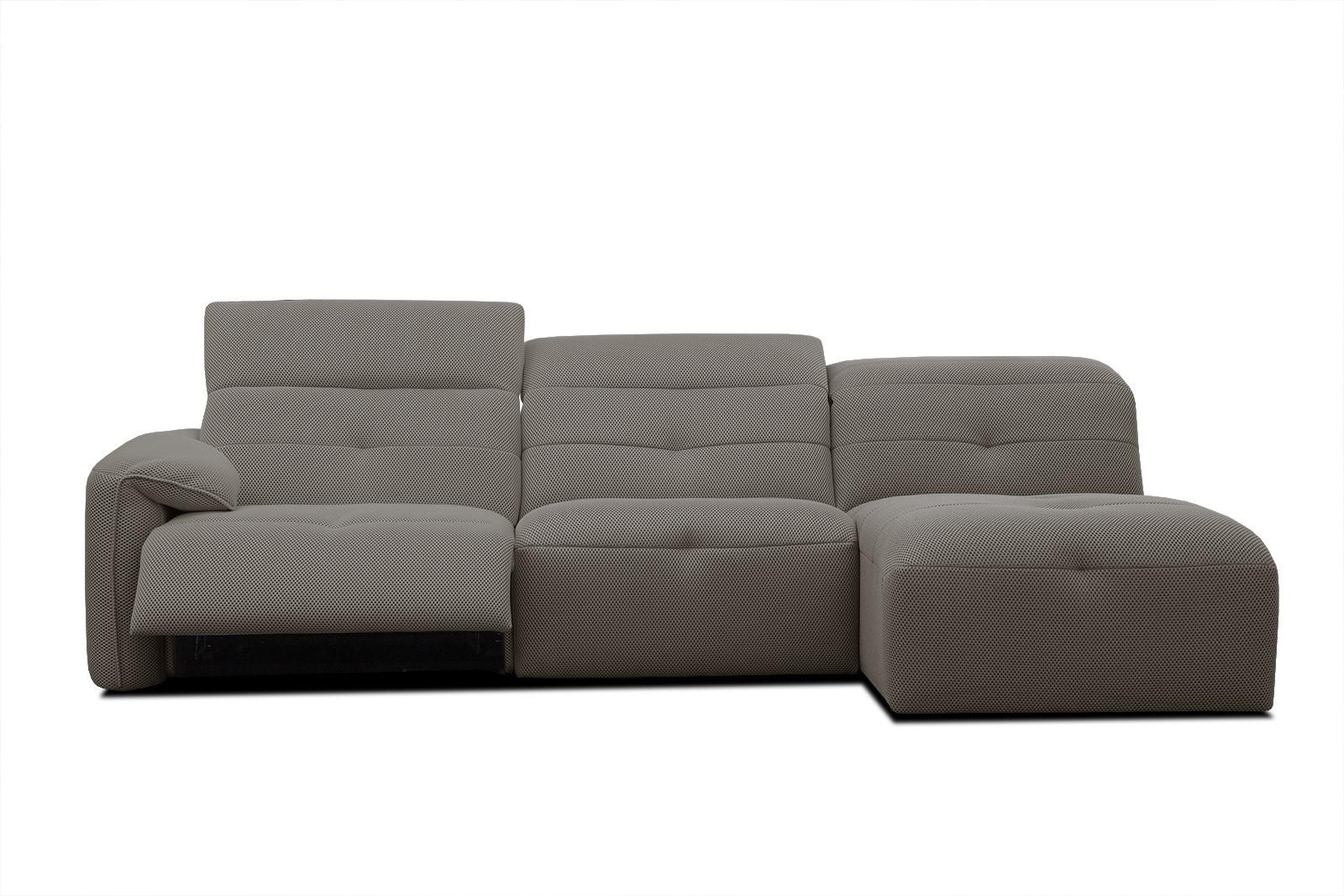 ECKSOFA TRENTO 4-Sitzer mit 1 Relaxfunktion, braun - Schwarz/Braun, Holzwerkstoff/Kunststoff (262/165cm) - Wozimo