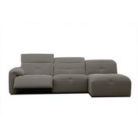 ECKSOFA TRENTO 4-Sitzer mit 1 Relaxfunktion, braun - Schwarz/Braun, Holzwerkstoff/Kunststoff (262/165cm) - Wozimo