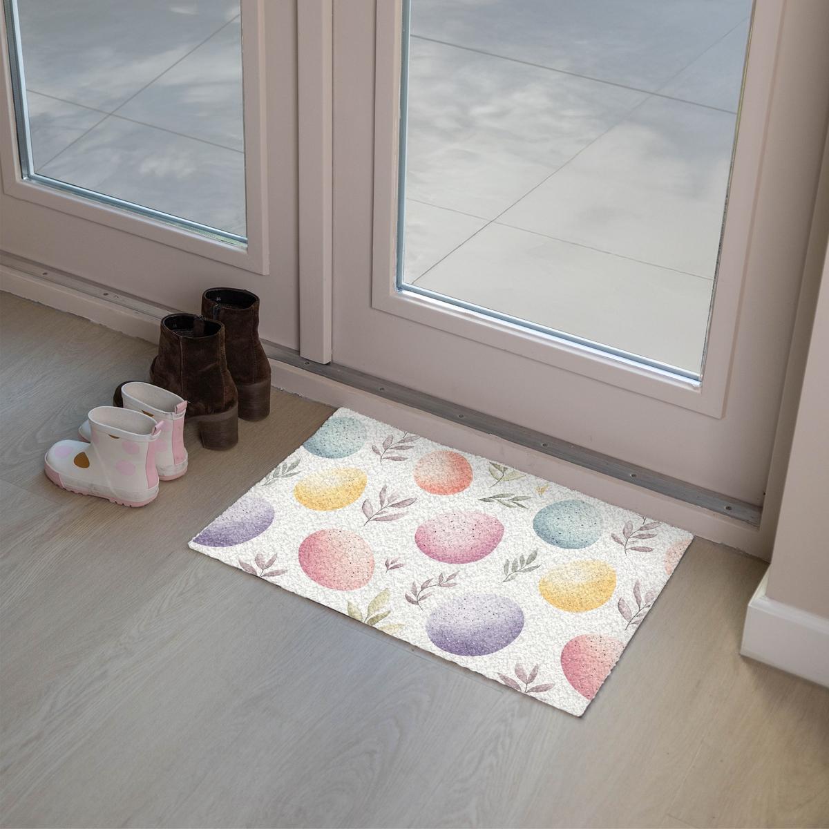 FUSSMATTE Eier - Bunt - Muster Teppichmatte 60x40 cm - Multicolor, Kunststoff (40/60cm) - MuchoWow