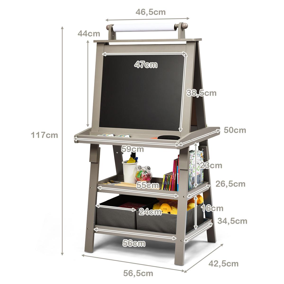 STAFFELEI Grau - Grau, Holz (59/117/50cm) - COSTWAY