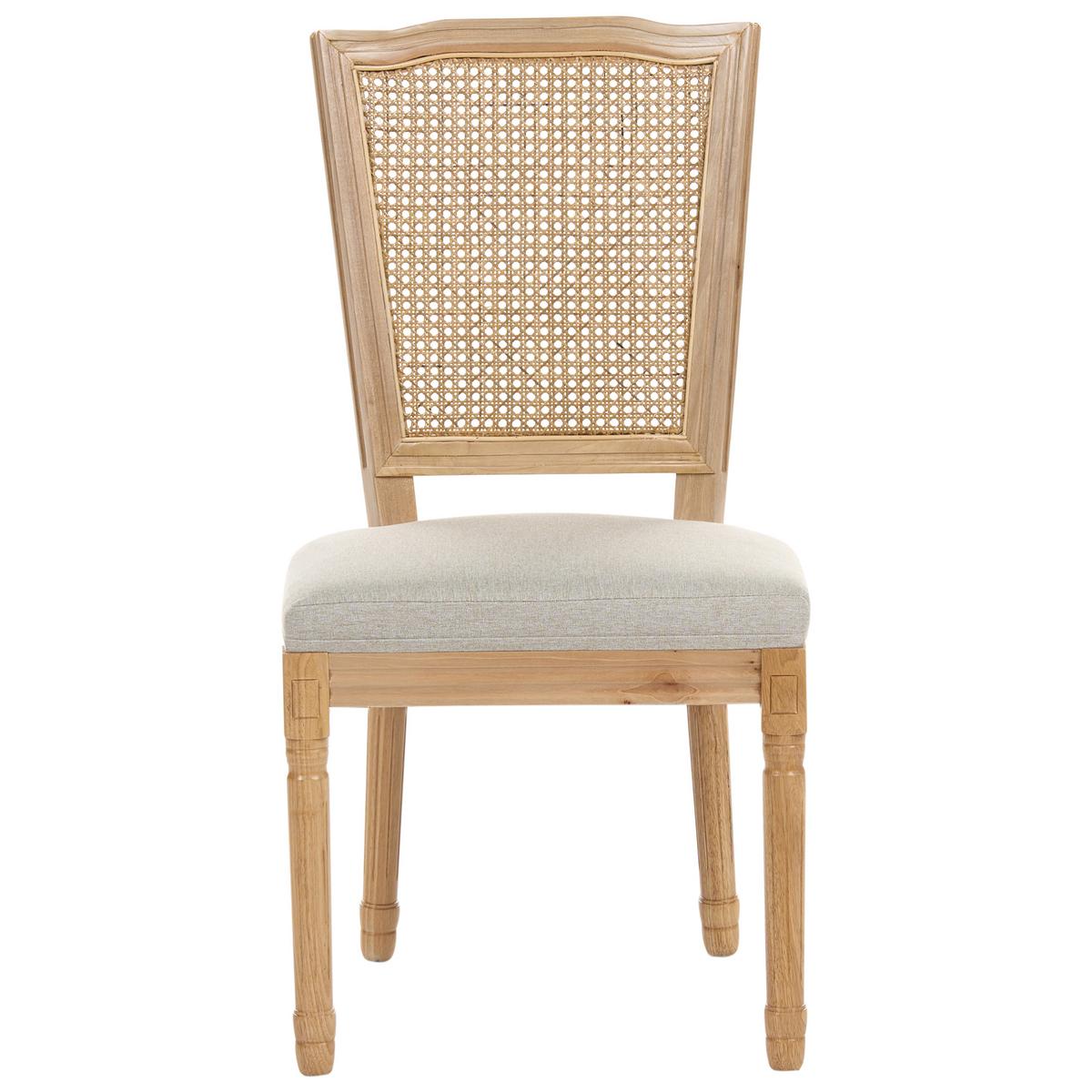 STUHL 2er-Set Holz Hellbraun/Beige Bonanza - Hellbraun, Textil (53/97/57cm) - Beliani