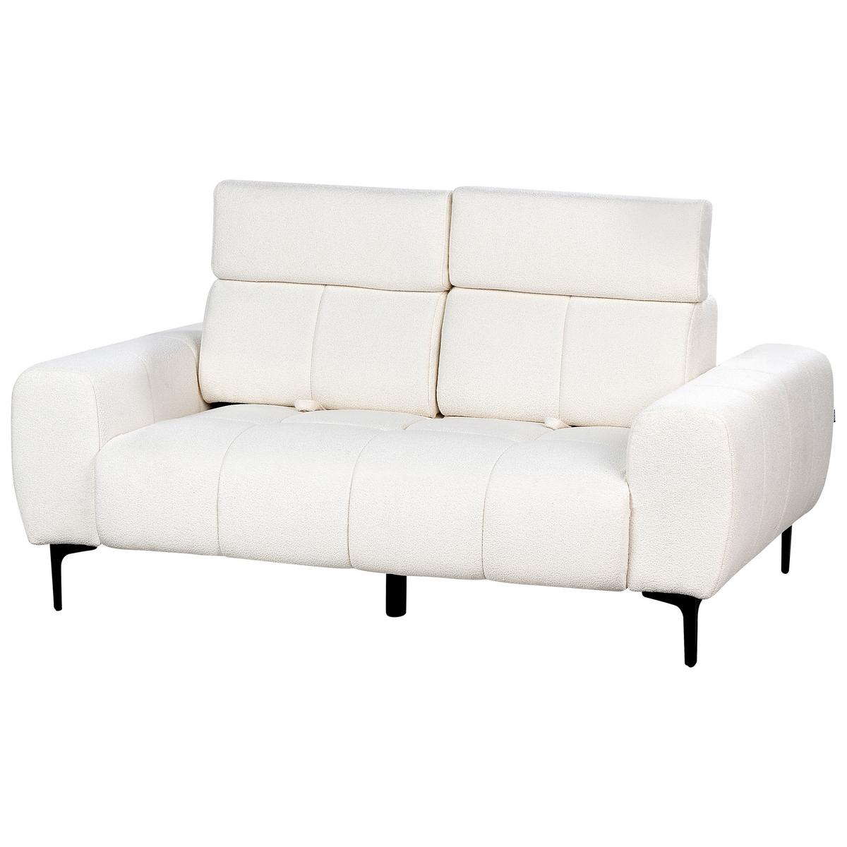 2-SITZER-SOFA Bouclé weiß Vegamo - Weiß, Textil (176/97/110cm) - Beliani