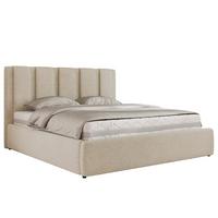 POLSTERBETT SAVINO CLASSIC 140/200 - Creme Struktur - Multipocket-Matratze - Creme, Textil (140/200cm) - MKS