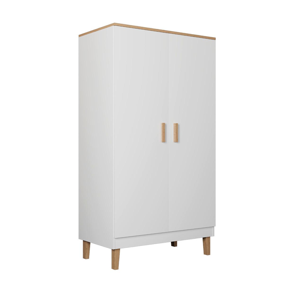 SCHRANK 2 Türen Denver Weiß - Weiß, Holzwerkstoff (100/184/55cm) - Petits-meubles