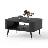 COUCHTISCH NOIR 80/60/42 cm Rechteckig, Schwarz - Goldfarben/Schwarz, Holzwerkstoff/Metall (60/80/42cm) - Idohome