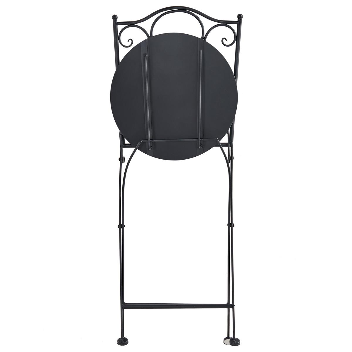 GARTENSTUHL 2er-Set Terrazzo Weiß Artena - Schwarz/Weiß, Metall (39/87/47cm) - Beliani