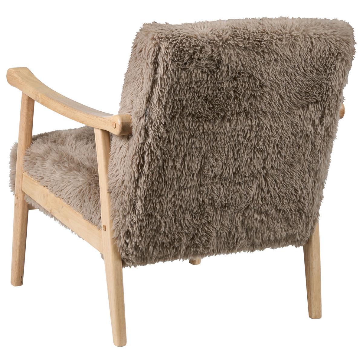 SESSEL Taupe Leknes - Taupe/Braun, Kunststoff (66/79/74cm) - Beliani