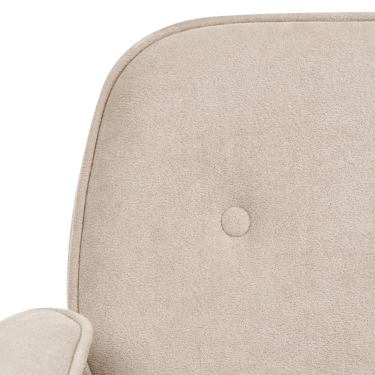 SCHREIBTISCHSTUHL Bouclé Hellbeige Paramus - Beige, Kunststoff (60/81/65cm) - Beliani