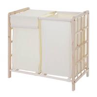 WÄSCHESAMMLER Buche Dekor, Beige - Beige/Buchefarben, Holz (60/60/33cm) - MCW