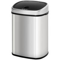 AUTOMATIK Mülleimer Abfalleimer mit Infrarotsensor Küche Silber 58L / 48L - Silberfarben, Metall (28.9/68/40.9cm) - HOMCOM