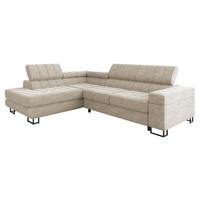 ECKSOFA Laris, Seite: Links - Champagner/Schwarz, Holz/Textil (271/203cm) - MIRJAN24