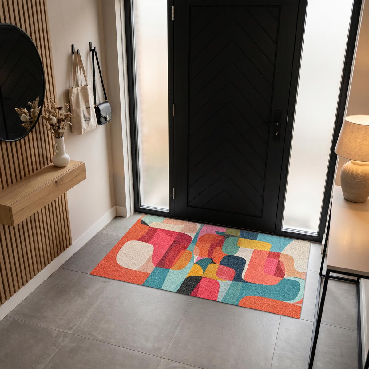 FUSSMATTE Formen - Bunt - Abstrakt - Flugzeuge Sauberlaufmatte 150x90 cm - Multicolor, Kunststoff (150/0.4cm) - MuchoWow