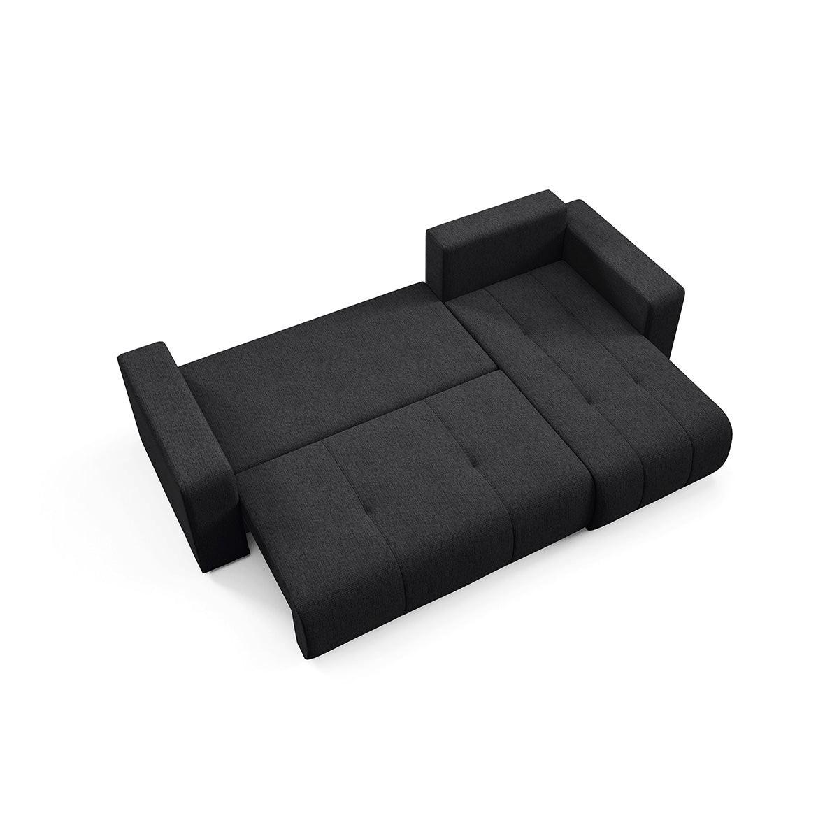 ECKSOFA Vasco 3 Sitzplätze Schwarz - Schwarz, Holz (247/145cm) - Petits-meubles