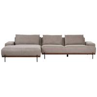 3-SITZER-ECKSOFA hellbraun linksseitig Mariferd - Hellbraun/Dunkelbraun, Textil (316/146cm) - Beliani