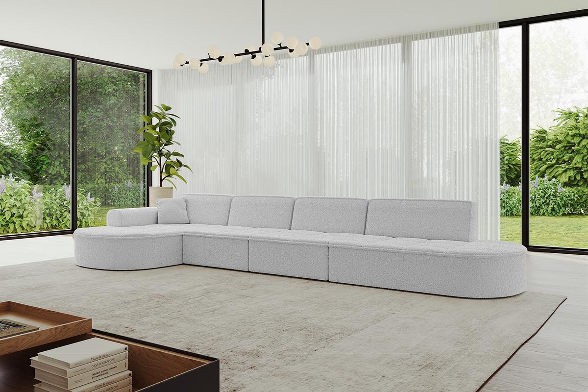 ECKSOFA Ottomane Links TARO-L3 - 413x171x79,5 cm Hellgrau - Hellgrau, Holzwerkstoff/Textil (413/171cm) - ALTDECOR