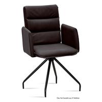 ARMLEHNSTUHL (8er-Set) Dianne 52x92x60 Schwarz/Espresso - Dunkelbraun/Schwarz, Kunststoff (60/92/52cm) - 58aufmkessel