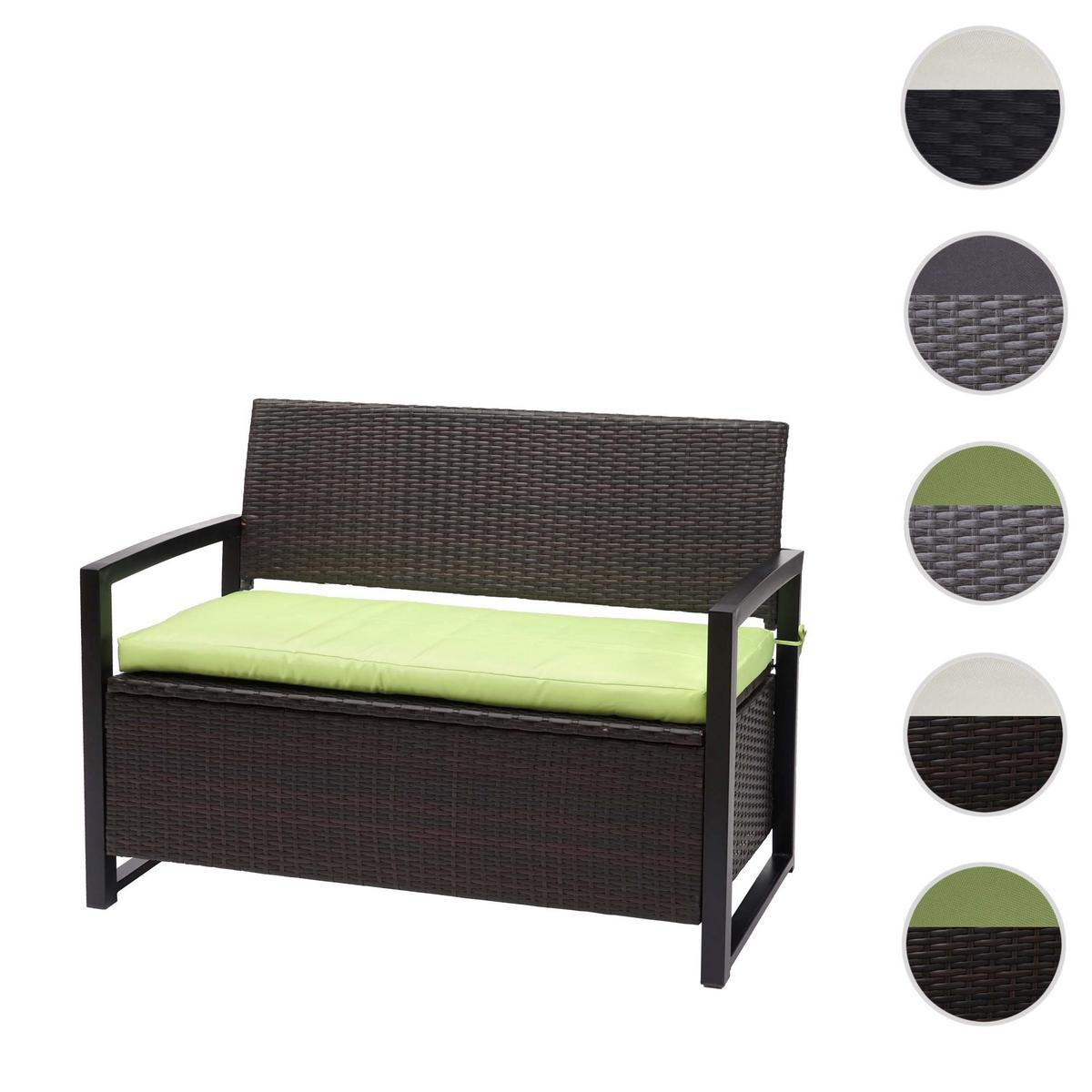 POLY-RATTAN 2ER SITZBANK Braun, Grün - Braun/Grün, Kunststoff (117/87/57cm) - MCW