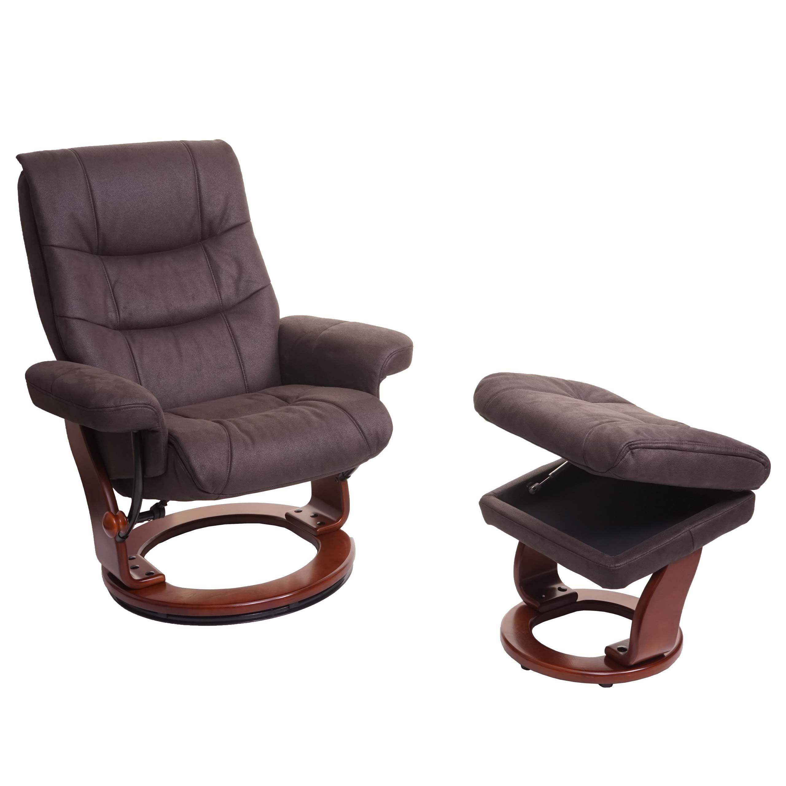 RELAXSESSEL MIT HOCKER Schwarz, Braun - Schwarz/Braun, Textil (81/105/92cm) - MCA
