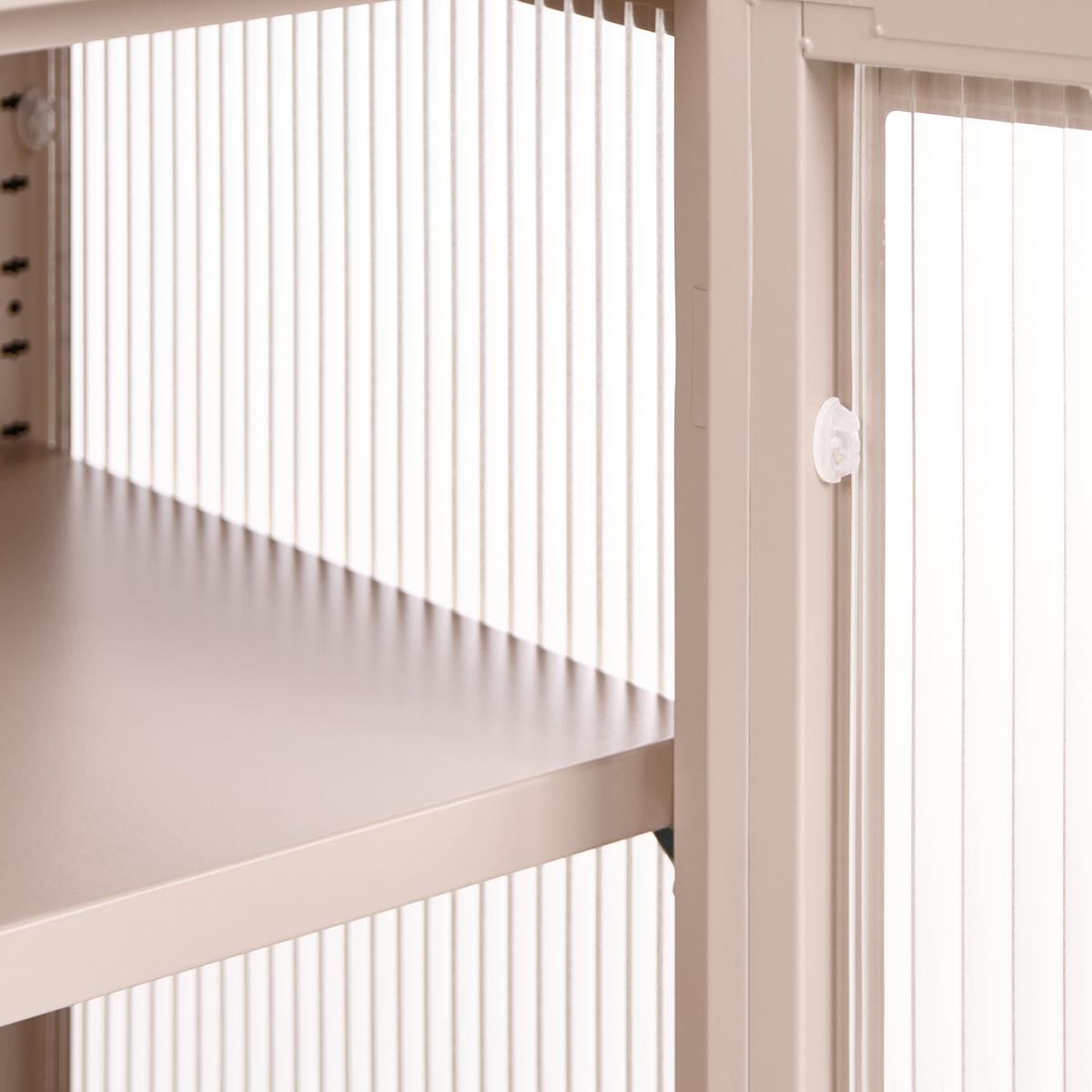SIDEBOARD mit Glastüren Metall 77 cm Beige Devon - Beige, Metall (77/64/35cm) - Beliani