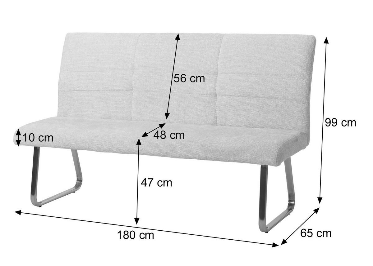 ESSZIMMER-SET Beige 3er-Set - Beige, Textil (180/99/65cm) - MCW