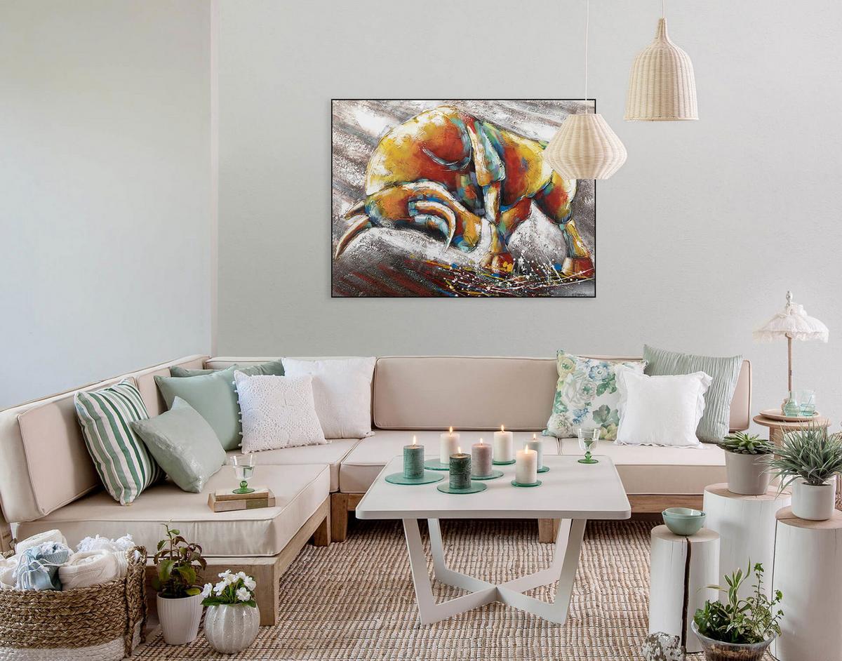 ACRYLBILD HANDGEMALT 100/75 cm - Taupe, Holz/Textil (100/75cm) - KUNSTLOFT