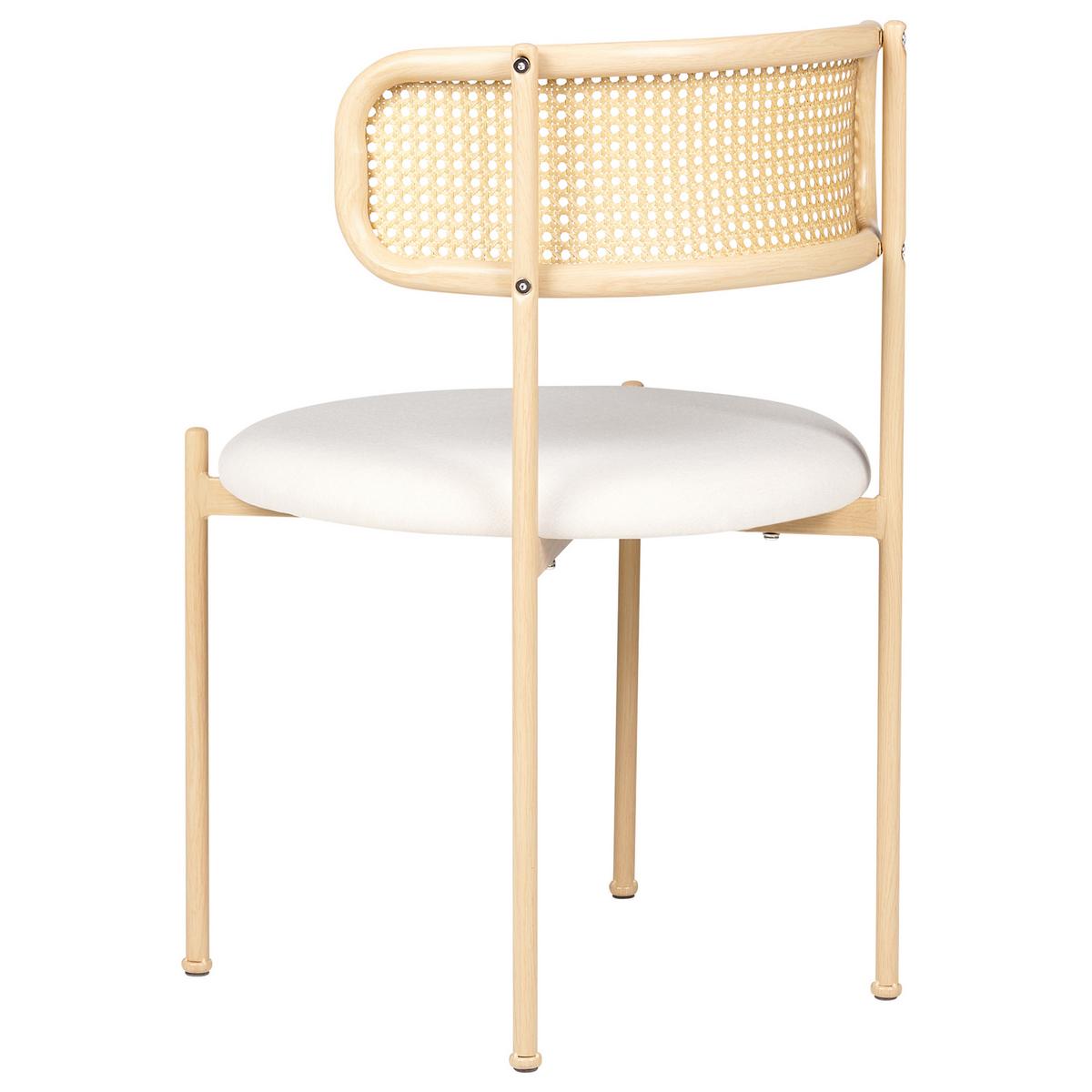 ESSZIMMERSTUHL 2er-Set Metall heller Holzfarbton/creme Andover - Hellbraun/Beige, Metall (50/75/50cm) - Beliani