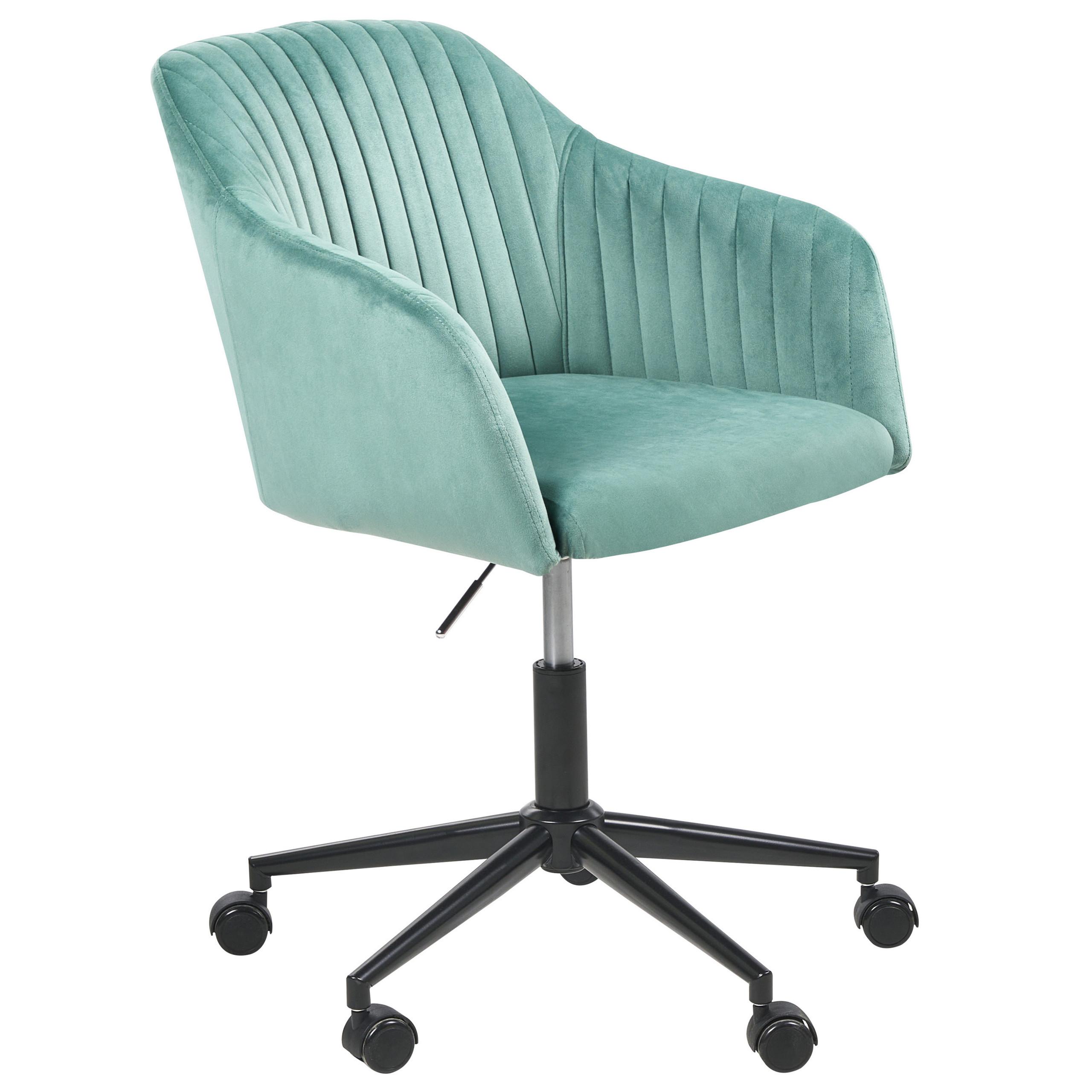 BÜRODREHSTUHL Grün Venice - Smaragdgrün/Schwarz, Kunststoff/Textil (46/79/64cm) - Beliani