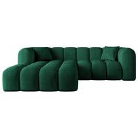 ECKSOFA Ottomane Links OLEA-L1 - 231x173x74 cm Dunkelgrün - Dunkelgrün/Schwarz, Holzwerkstoff/Kunststoff (231/173cm) - ALTDECOR