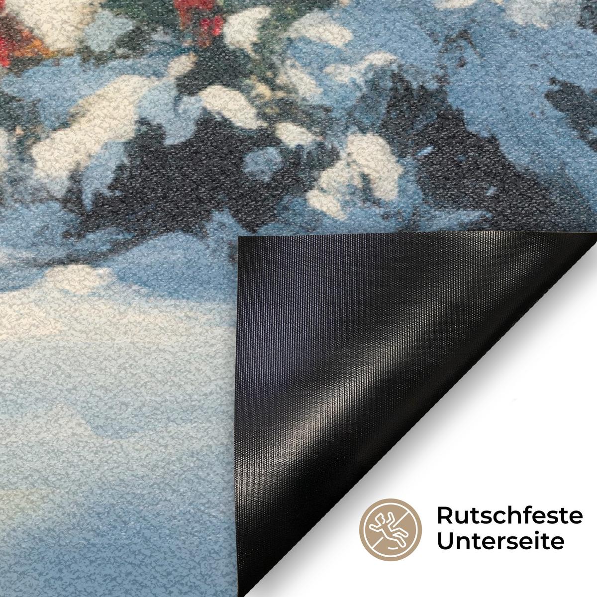 FUSSMATTE Weihnachten - Weihnachtsbaum - Winter - Zuhause - Schnee Schmutzfänger 90x60 cm - Multicolor, Kunststoff (90/0.4cm) - MuchoWow