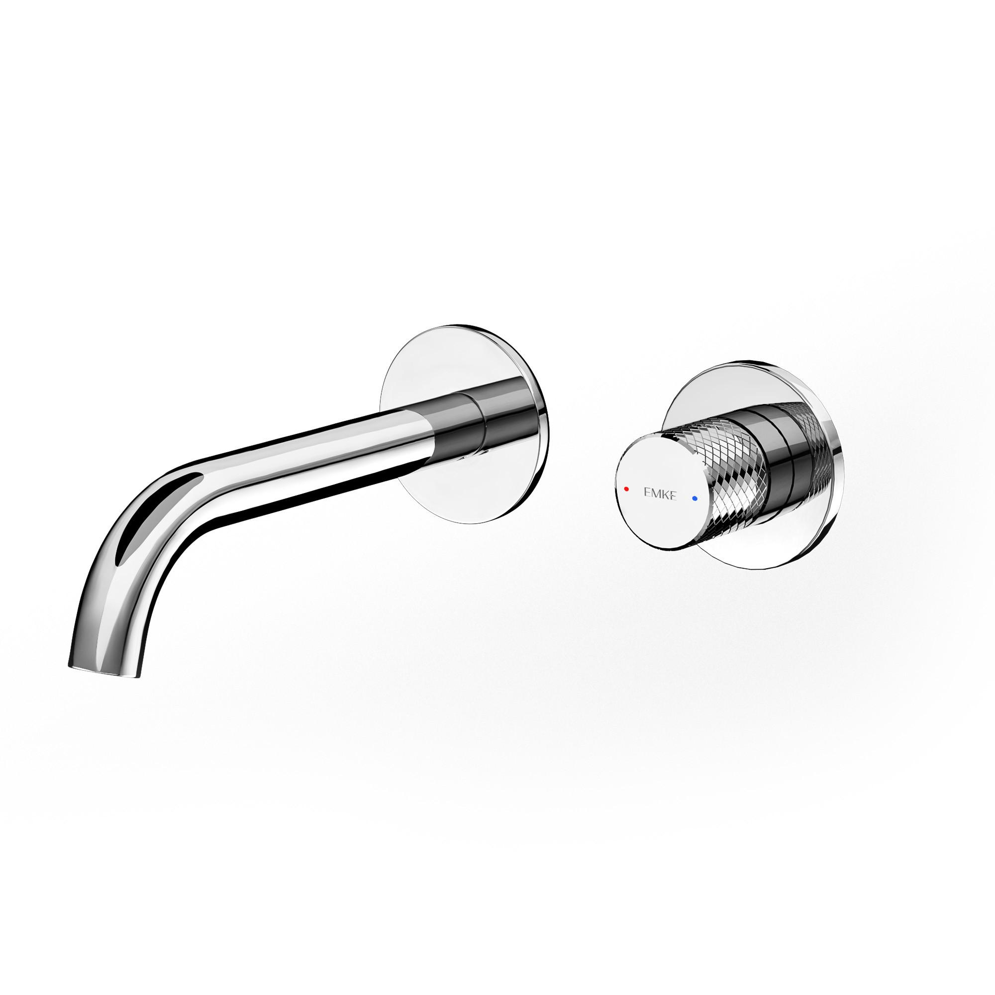 WASCHTISCHARMATUR Unterputz Chrom 28,1/14/6,5 cm - Chromfarben, Metall (14/28.1/6.5cm) - EMKE