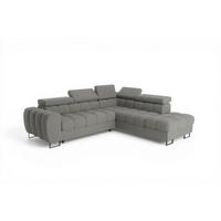 ECKSOFA Bastien Max Mit Schlaffunktion - Grau, Holzwerkstoff/Textil (260/225cm) - Fun Möbel