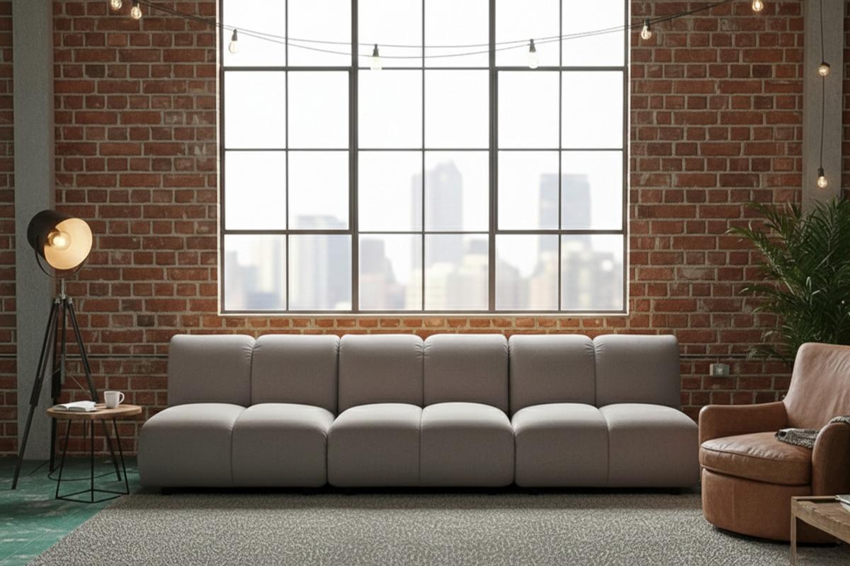 MODULSOFA LAYLA Taupe Velvet - Taupe/Schwarz, Buchenholz/Textil (274/74/99cm) - KAWOLA