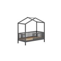 JUNIORBETT Karie 148x151x76 aus Massivholz in Anthrazit - Grau, Holz (70/140cm) - 58aufmkessel