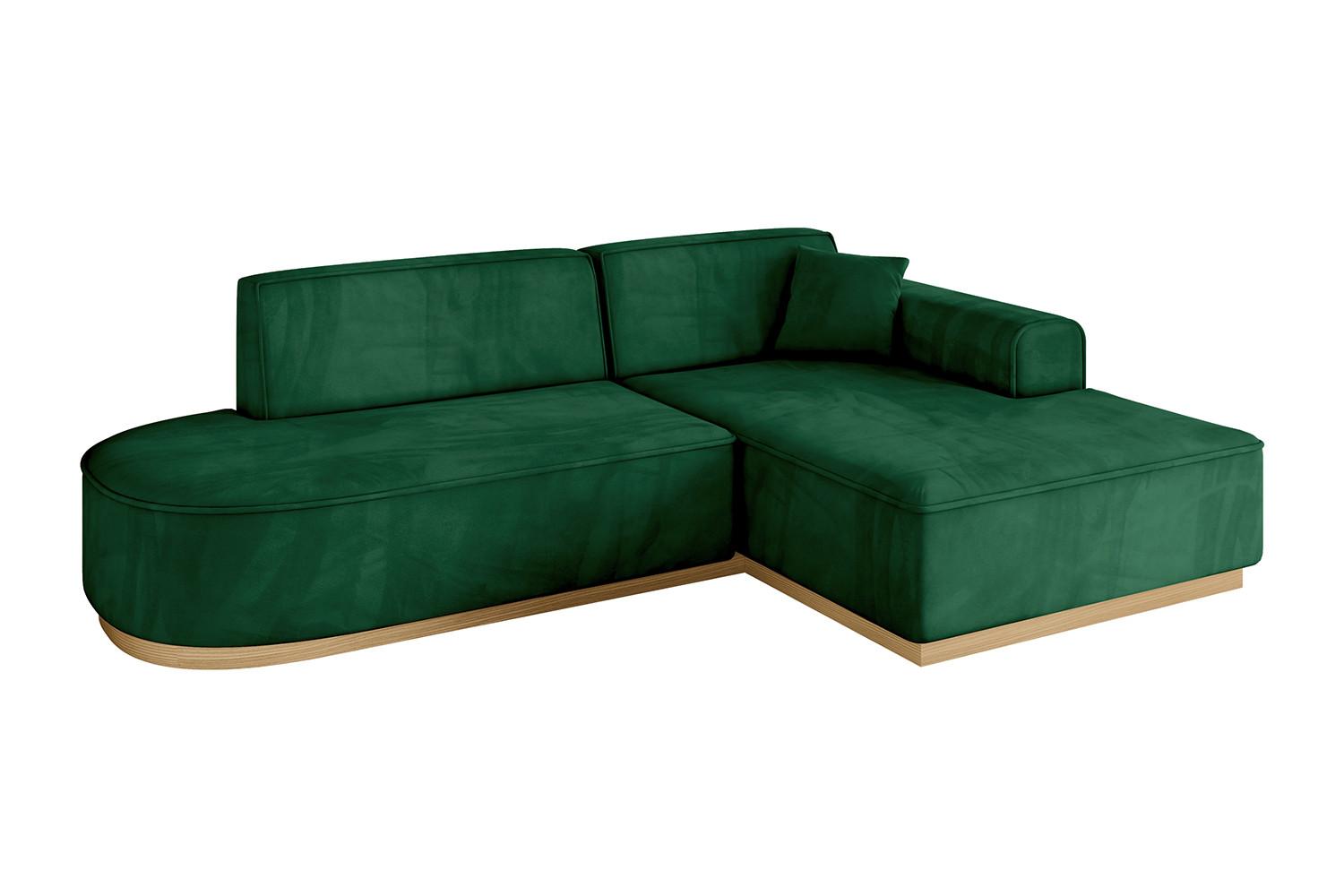 ECKSOFA Ottomane Rechts IREA-L1-v2 - 234x171x83 cm Grün - Grün, Holzwerkstoff/Textil (171/234cm) - ALTDECOR