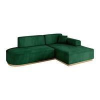 ECKSOFA Ottomane Rechts IREA-L1-v2 - 234x171x83 cm Grün - Grün, Holzwerkstoff/Textil (171/234cm) - ALTDECOR