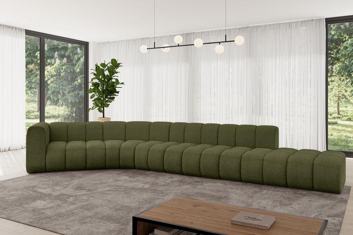 ECKSOFA modulares Sofa Tilmo-L2 - 490x194x70 cm Grün - Grün, Holzwerkstoff/Textil (490/194cm) - ALTDECOR