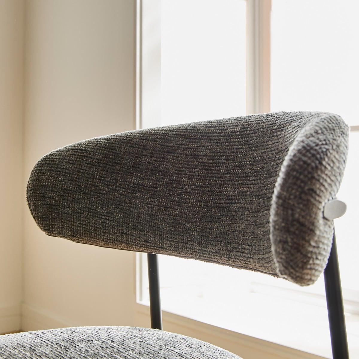 2ER-SET Hocker aus meliertem Stoff mit Metallbeinen Draco 52/53/94 cm - Grau, Holzwerkstoff (46/94/55cm) - Calicosy