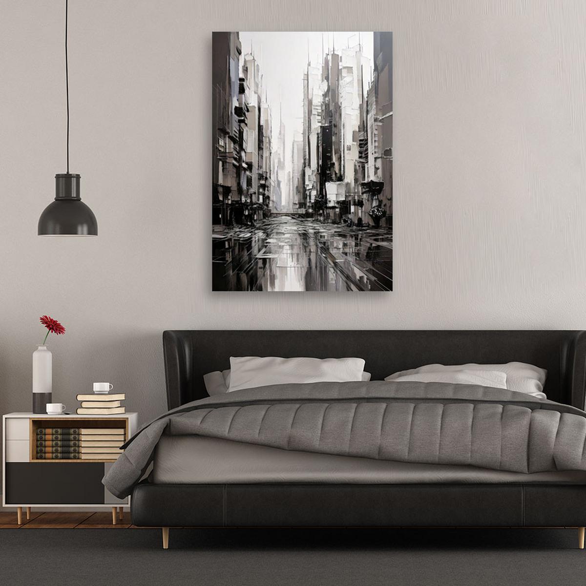 LEINWANDBILD Abstraktion 70x100cm - Schwarz, Textil (70/100cm) - Feeby