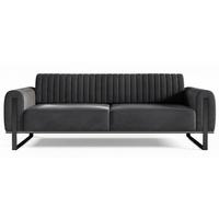 SOFA Parissa 228 cm - Dunkelgrau/Schwarz, Textil/Metall (228/79/92cm) - Selsey