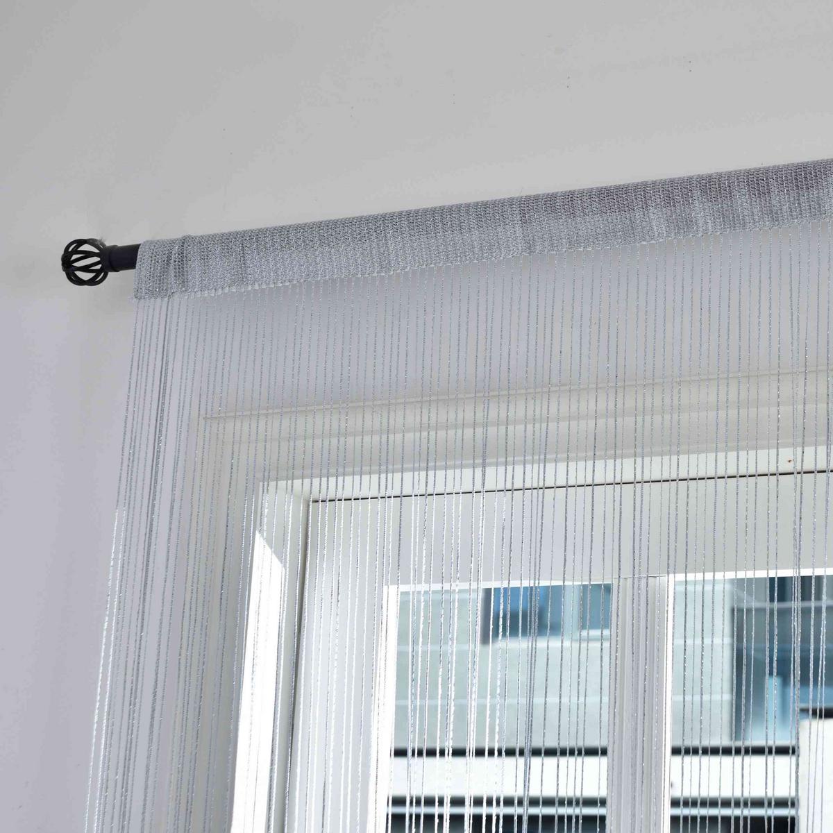 FADENGARDINE Shanghai HxB 230x100 cm Grau Lurex - Grau, Textil (100/230cm) - Gardinenbox