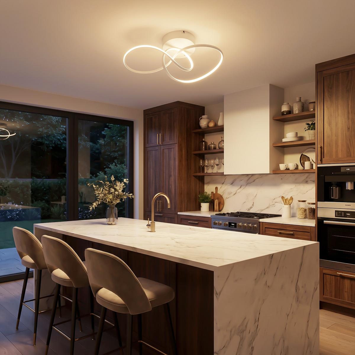 LED DECKENLEUCHTE Oryvith 41/19.5/16.5 cm - Weiß, Kunststoff/Metall (41/19.5/16.5cm) - ZMH