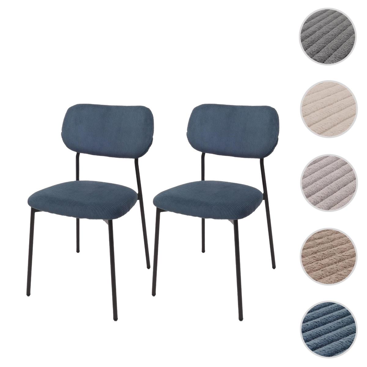 ESSZIMMERSTUHL Blau 2er-Set - Blau, Textil (44/83/52cm) - MCW
