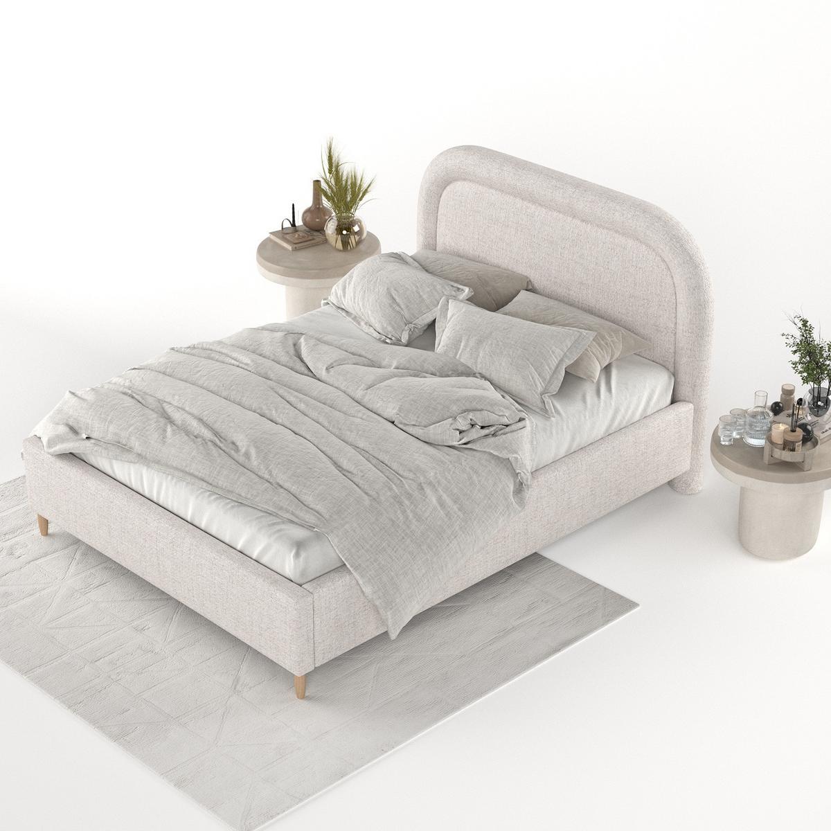 POLSTERBETT Zoya 140/200 cm Hellbeige im Neve Stoff - Sandfarben/Naturfarben, Holz/Holzwerkstoff (140/200cm) - AltaBeds