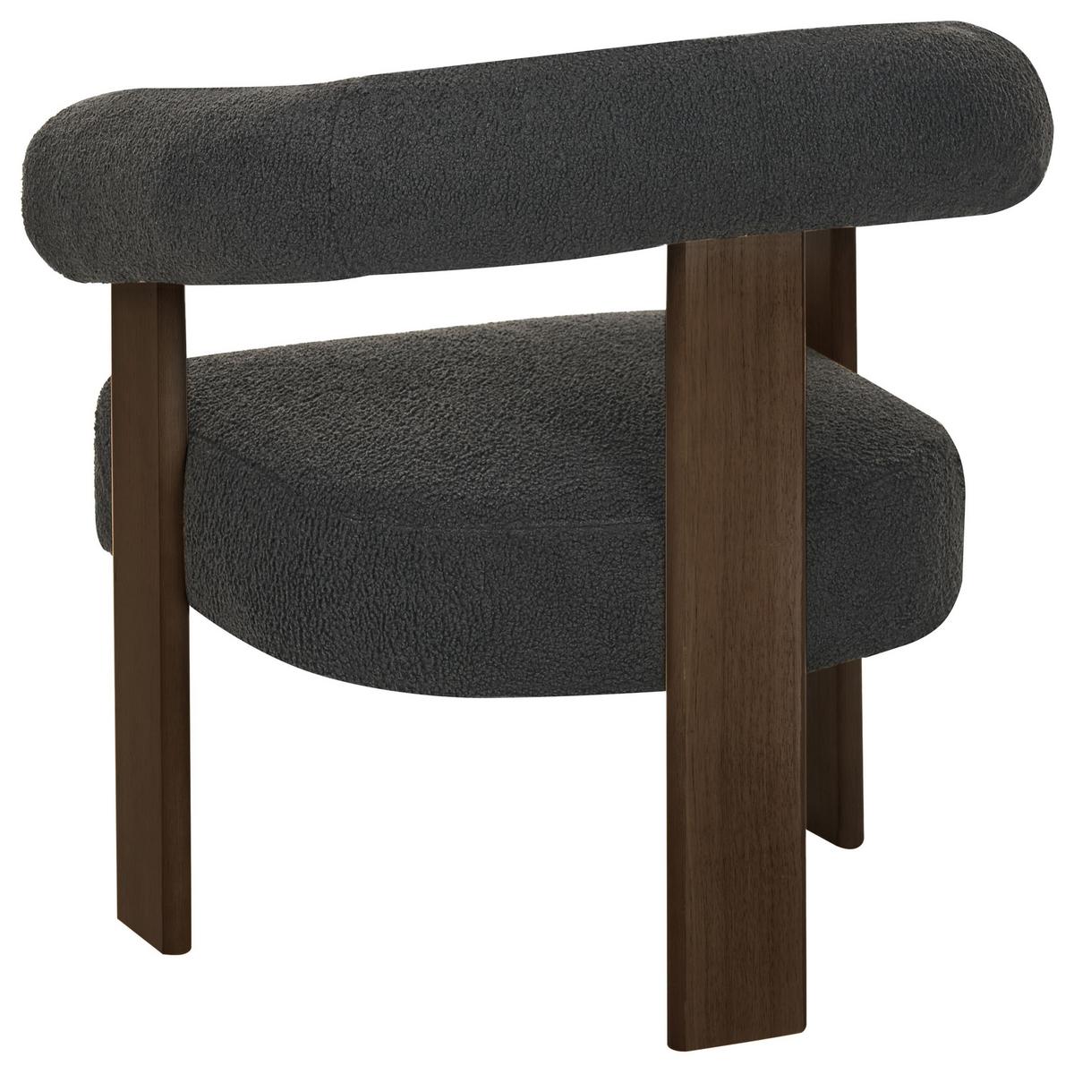 SESSEL Bouclé Schwarz/Dunkelbraun Ilbro - Schwarz, Textil (77/76/68cm) - Beliani