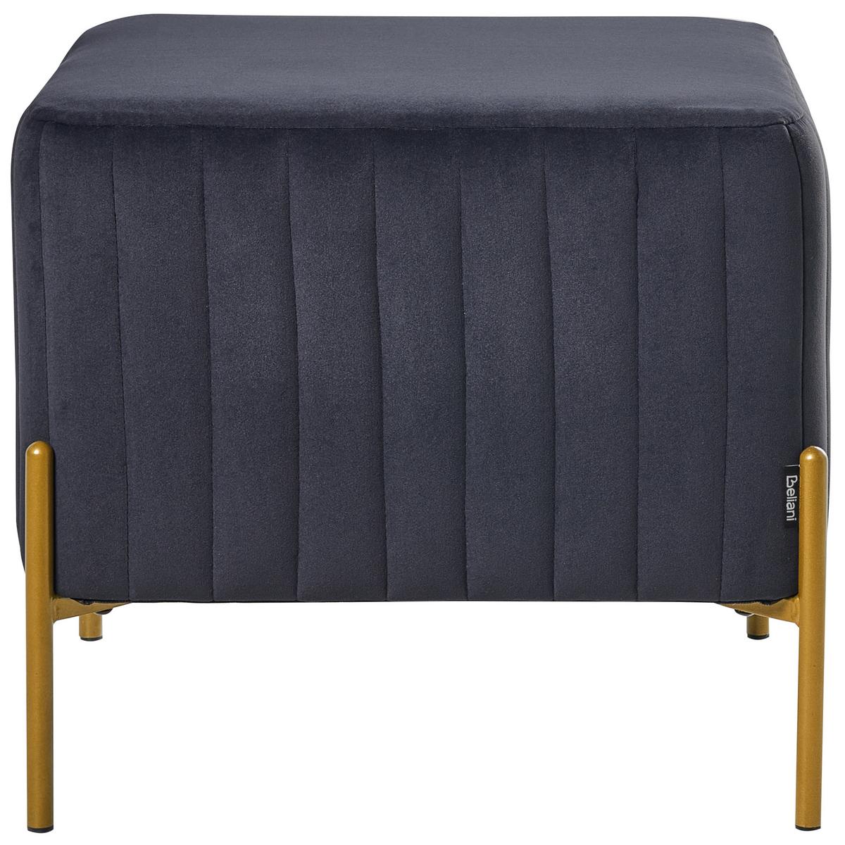 HOCKER Samtstoff Schwarz Utah - Schwarz, Textil (47/43/47cm) - Beliani