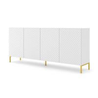 KOMMODE Weiß, Gold 200/87/42 - Weiß, Holzwerkstoff (200/87/42cm) - RAUMHIRSCH FURNITURE