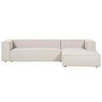 3-SITZER-ECKSOFA hellbeige rechtsseitig Vernon - Beige, Textil (330/178cm) - Beliani