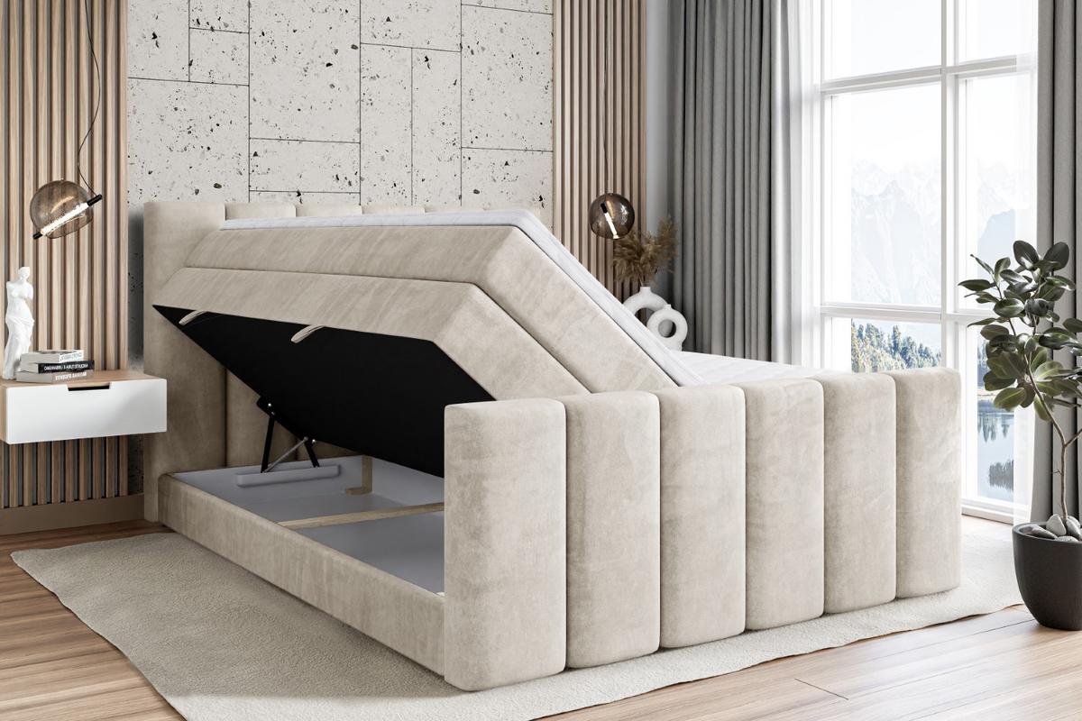 BOXSPRINGBETT BOXI1-Z KING - 140x200 - H3/H4 - Creme - Creme, Holzwerkstoff (140/200cm) - ALTDECOR